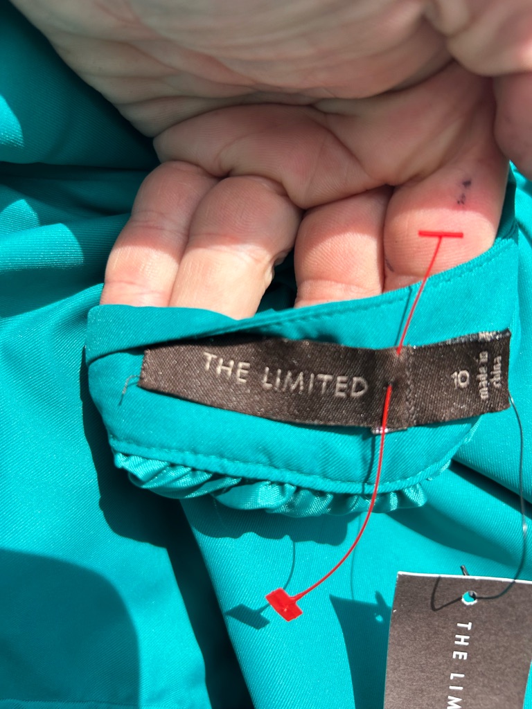The Limited- Teal Puff-Sleeve Dress — image 7 of 8